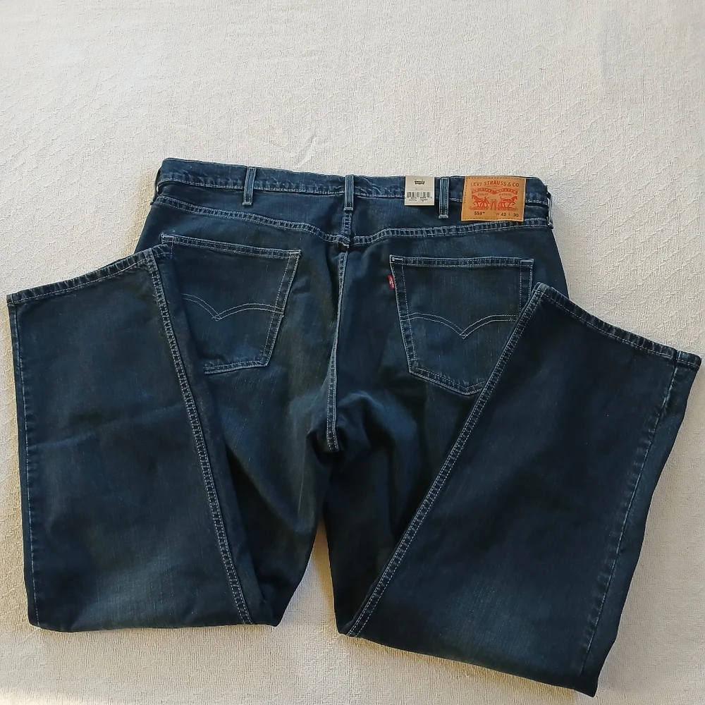 levis 559 relaxed straight jeans new mens 42×30 denim
